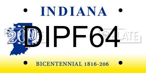 DIPF64 Indiana License Plate