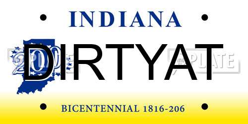 DIRTYAT Indiana License Plate