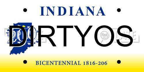 DIRTYOS Indiana License Plate