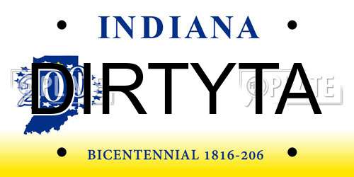 DIRTYTA Indiana License Plate