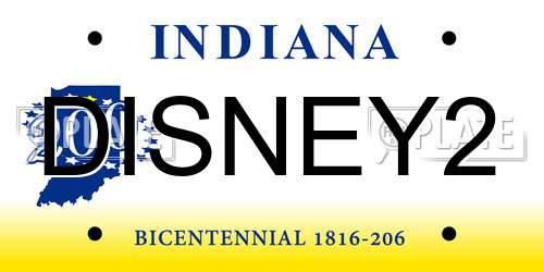 DISNEY2 Indiana License Plate