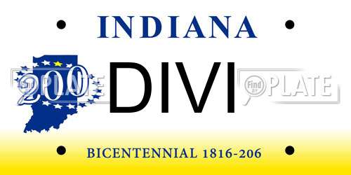 DIVI Indiana License Plate