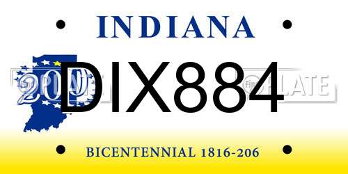 DIX884 Indiana License Plate