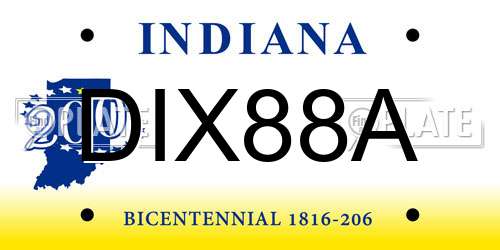 DIX88A Indiana License Plate