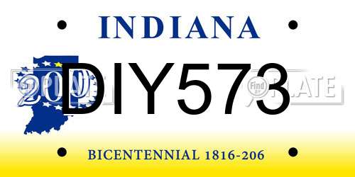 DIY573 Indiana License Plate
