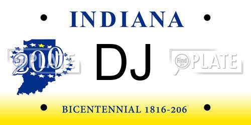 DJ Indiana License Plate