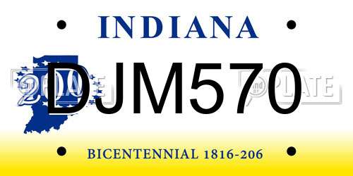 DJM570 Indiana License Plate