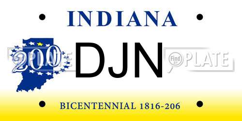 DJN Indiana License Plate