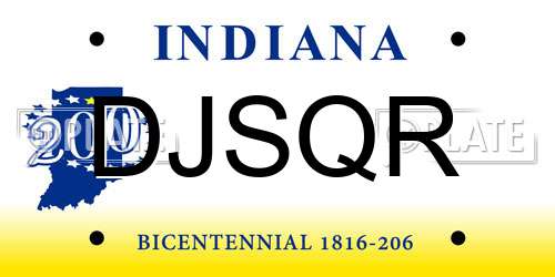 DJSQR Indiana License Plate