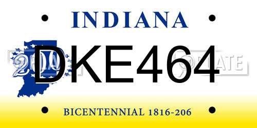 DKE464 Indiana License Plate