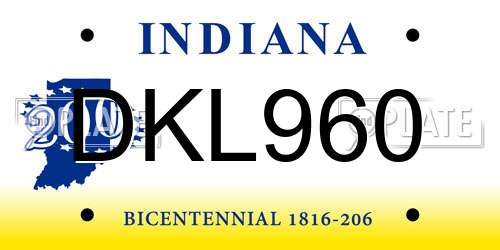 DKL960 Indiana License Plate