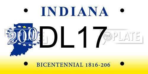 DL17 Indiana License Plate
