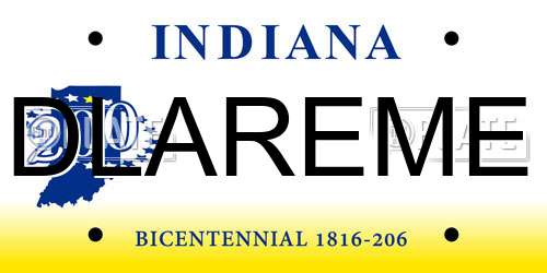 DLAREME Indiana License Plate