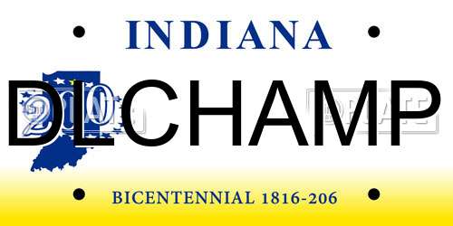 DLCHAMP Indiana License Plate