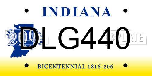 DLG440 Indiana License Plate