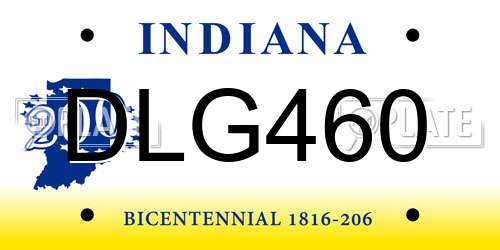 DLG460 Indiana License Plate