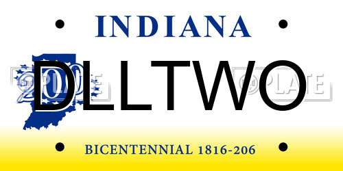 DLLTWO Indiana License Plate