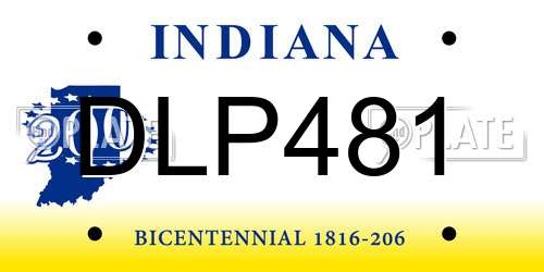 DLP481 Indiana License Plate