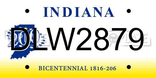 DLW2879 Indiana License Plate