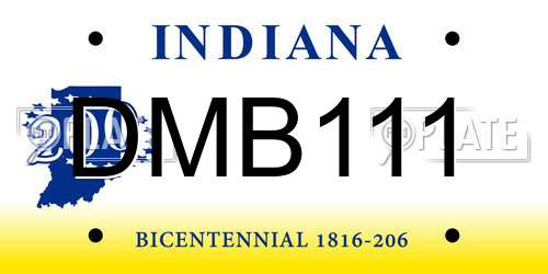 DMB111 Indiana License Plate