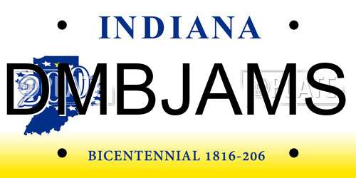 DMBJAMS Indiana License Plate