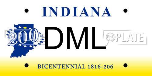 DML Indiana License Plate
