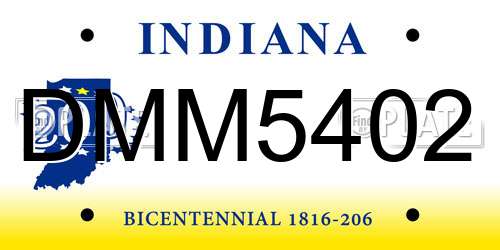 DMM5402 Indiana License Plate
