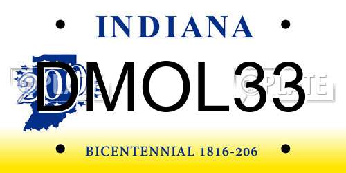 DMOL33 Indiana License Plate