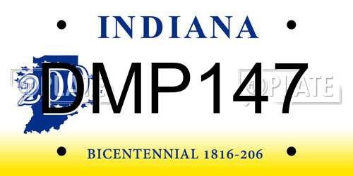 DMP147 Indiana License Plate