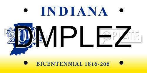 DMPLEZ Indiana License Plate