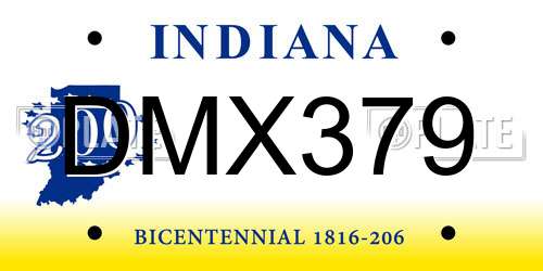 DMX379 Indiana License Plate