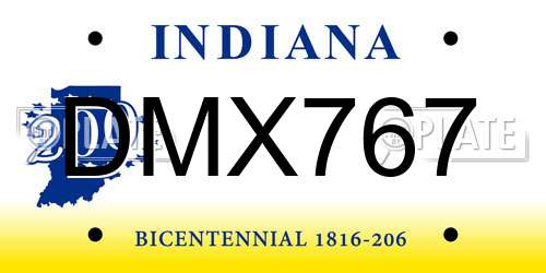 DMX767 Indiana License Plate