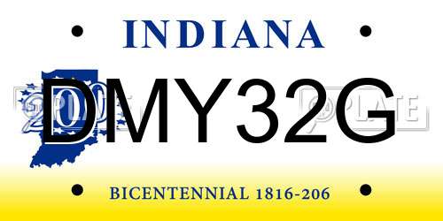 DMY32G Indiana License Plate