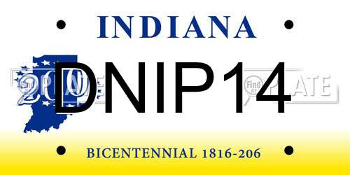 DNIP14 Indiana License Plate