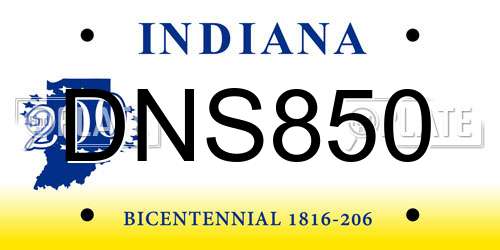 DNS850 Indiana License Plate