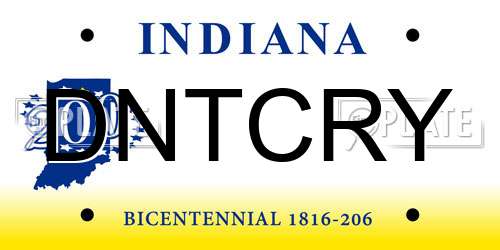 DNTCRY Indiana License Plate