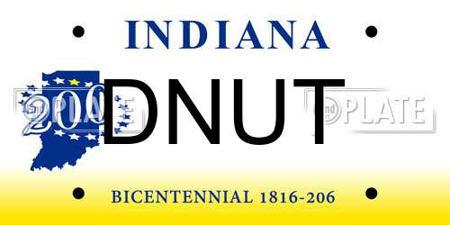 DNUT Indiana License Plate