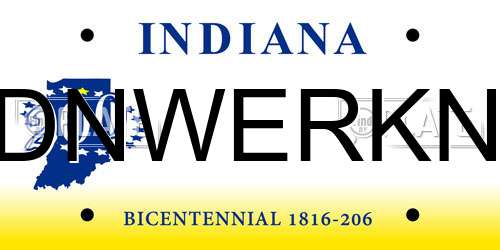 DNWERKN Indiana License Plate