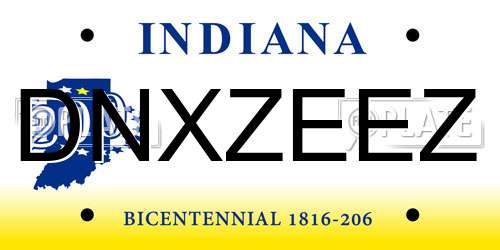 DNXZEEZ Indiana License Plate