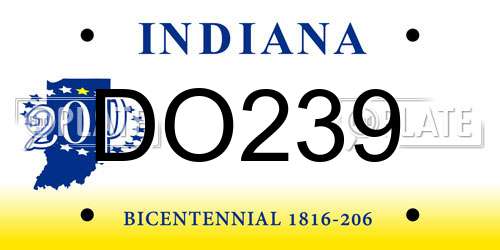 DO239 Indiana License Plate