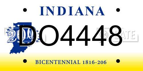 DO4448 Indiana License Plate
