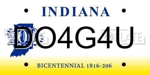 DO4G4U Indiana License Plate