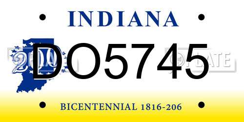 DO5745 Indiana License Plate
