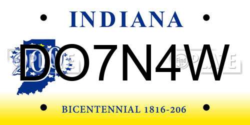 DO7N4W Indiana License Plate