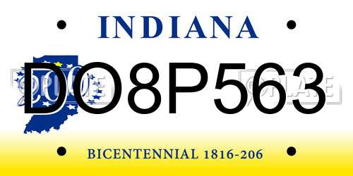 DO8P563 Indiana License Plate