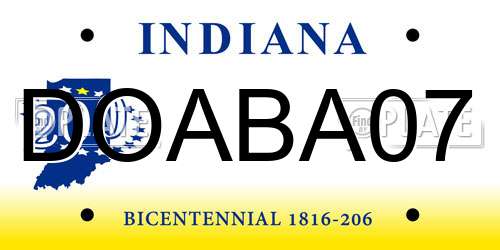 DOABA07 Indiana License Plate