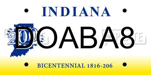 DOABA8 Indiana License Plate