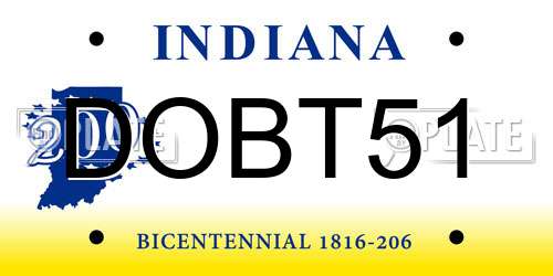DOBT51 Indiana License Plate