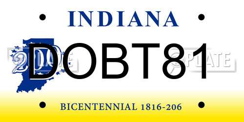 DOBT81 Indiana License Plate