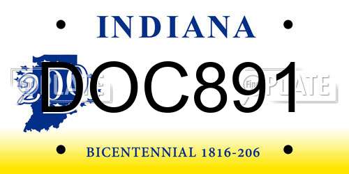 DOC891 Indiana License Plate